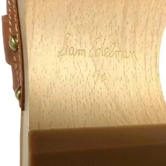 Sam Edelman Mule Clogs Shoes Women 7.5 38 Brown Kaye Vegan Leather Studs NEW - Picture 8 of 9